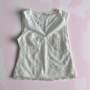 CATO White Lace Cami Tank Top Blouse Size Medium